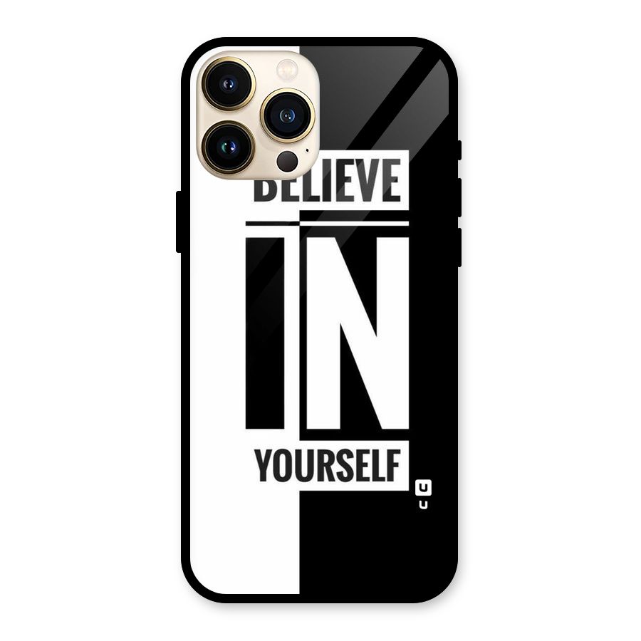 Believe Yourself Black Glass Back Case for iPhone 13 Pro Max