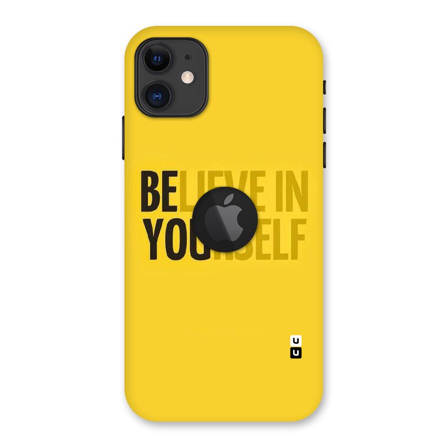 Believe Yourself Yellow Back Case for iPhone 11 Logo Cut