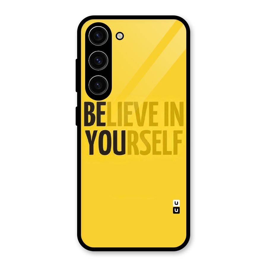 Believe Yourself Yellow Glass Back Case for Galaxy S23