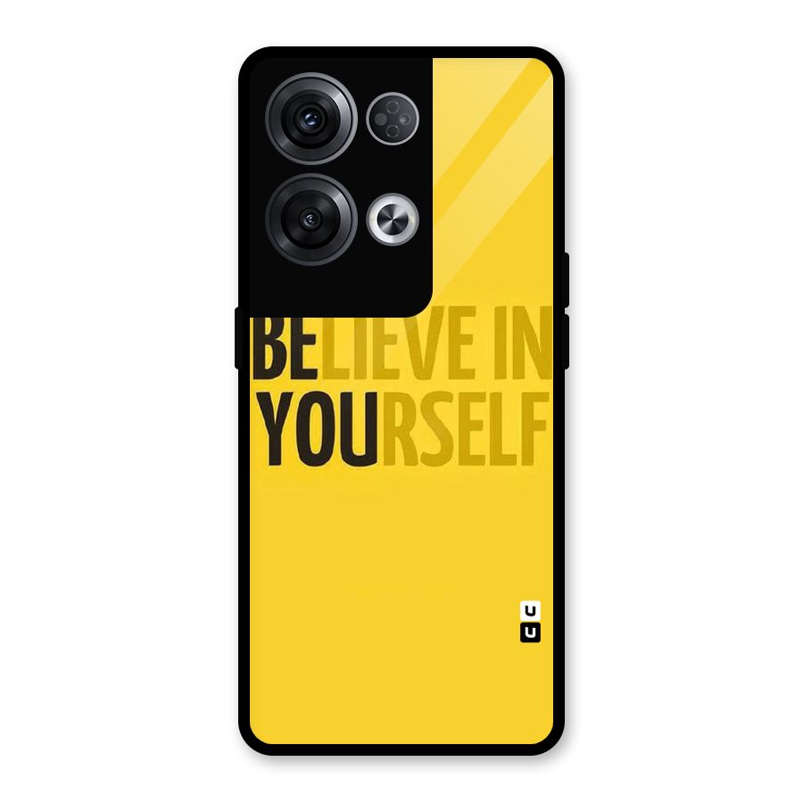 Believe Yourself Yellow Glass Back Case for Oppo Reno8 Pro 5G