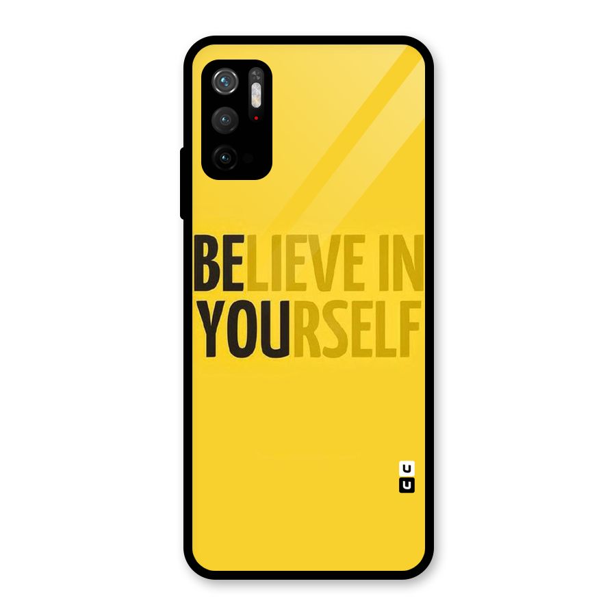 Believe Yourself Yellow Glass Back Case for Poco M3 Pro 5G