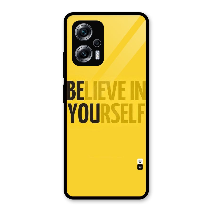 Believe Yourself Yellow Glass Back Case for Redmi K50i