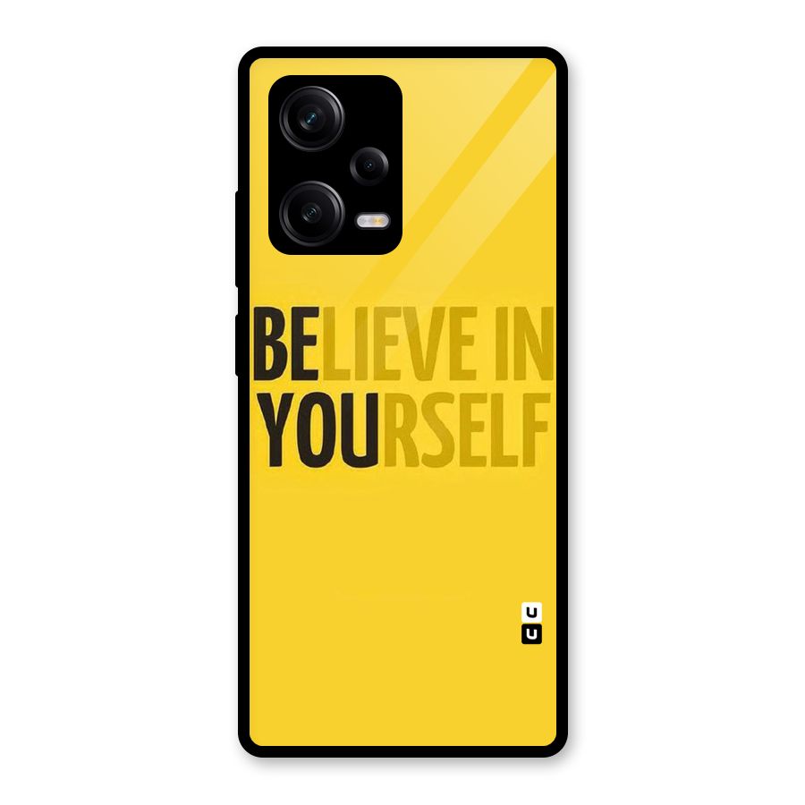 Believe Yourself Yellow Glass Back Case for Redmi Note 12 Pro