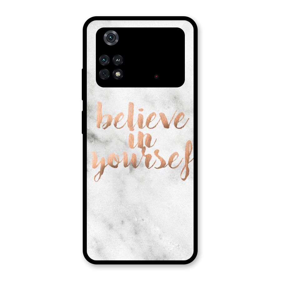 Believe in Yourself Glass Back Case for Poco M4 Pro 4G