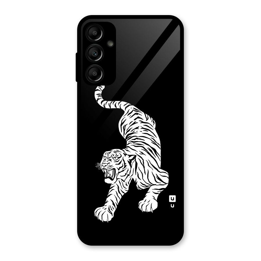 Bengal Tiger Stencil Art Glass Back Case for Galaxy A14 5G