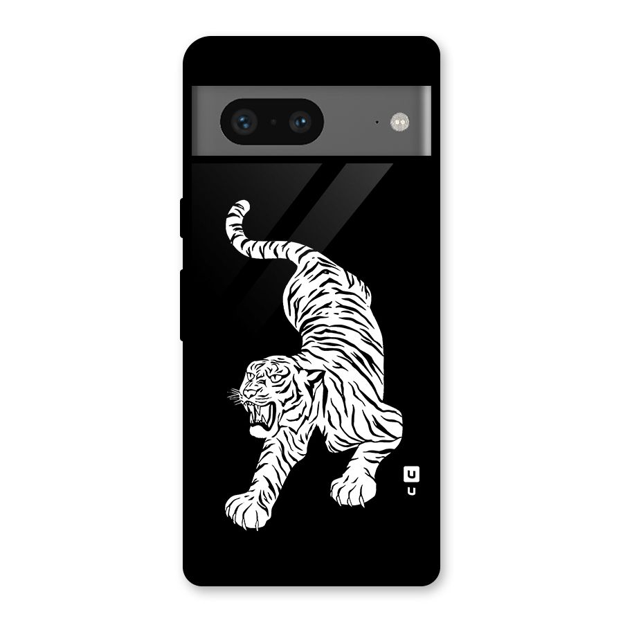 Bengal Tiger Stencil Art Glass Back Case for Google Pixel 7
