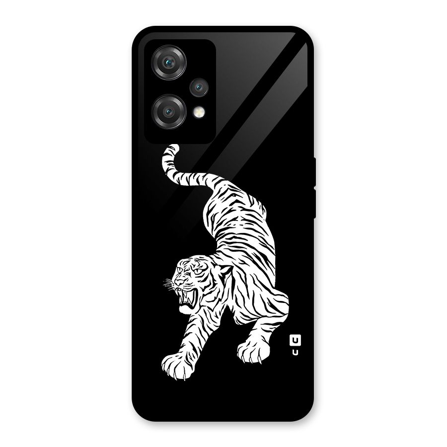 Bengal Tiger Stencil Art Glass Back Case for OnePlus Nord CE 2 Lite 5G