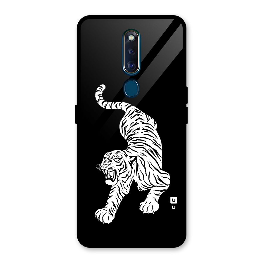 Bengal Tiger Stencil Art Glass Back Case for Oppo F11 Pro
