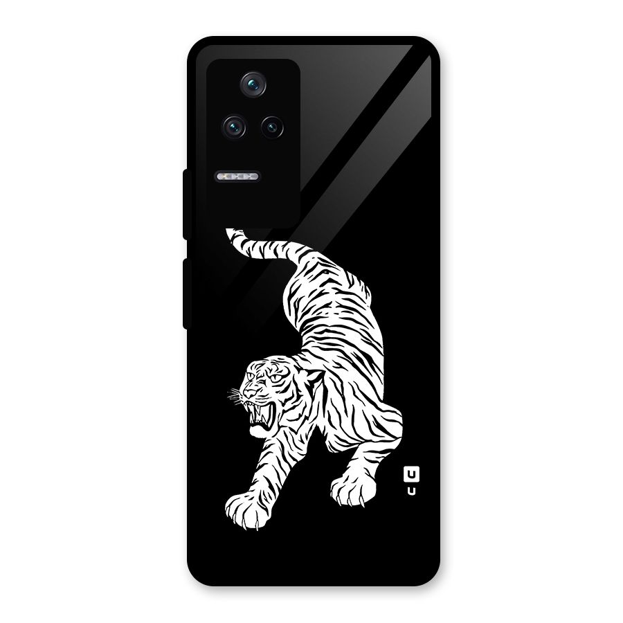 Bengal Tiger Stencil Art Glass Back Case for Poco F4 5G