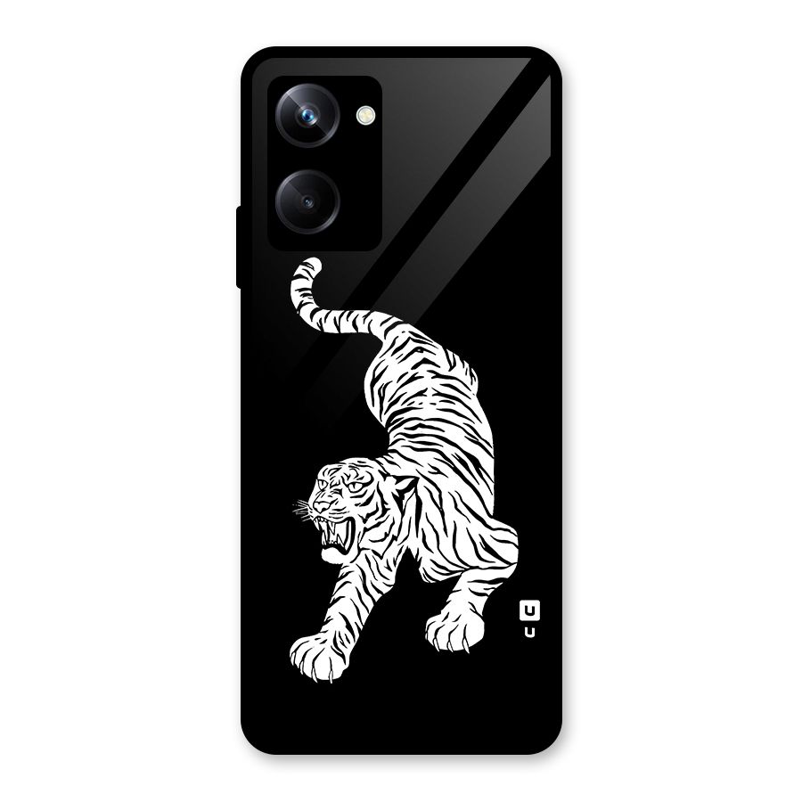 Bengal Tiger Stencil Art Glass Back Case for Realme 10 Pro