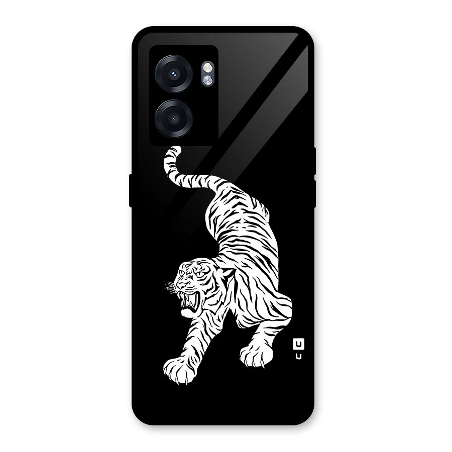 Bengal Tiger Stencil Art Glass Back Case for Realme Narzo 50 5G
