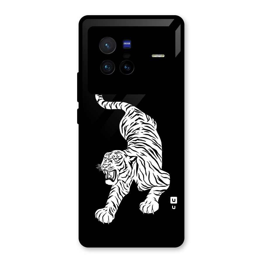 Bengal Tiger Stencil Art Glass Back Case for Vivo X80
