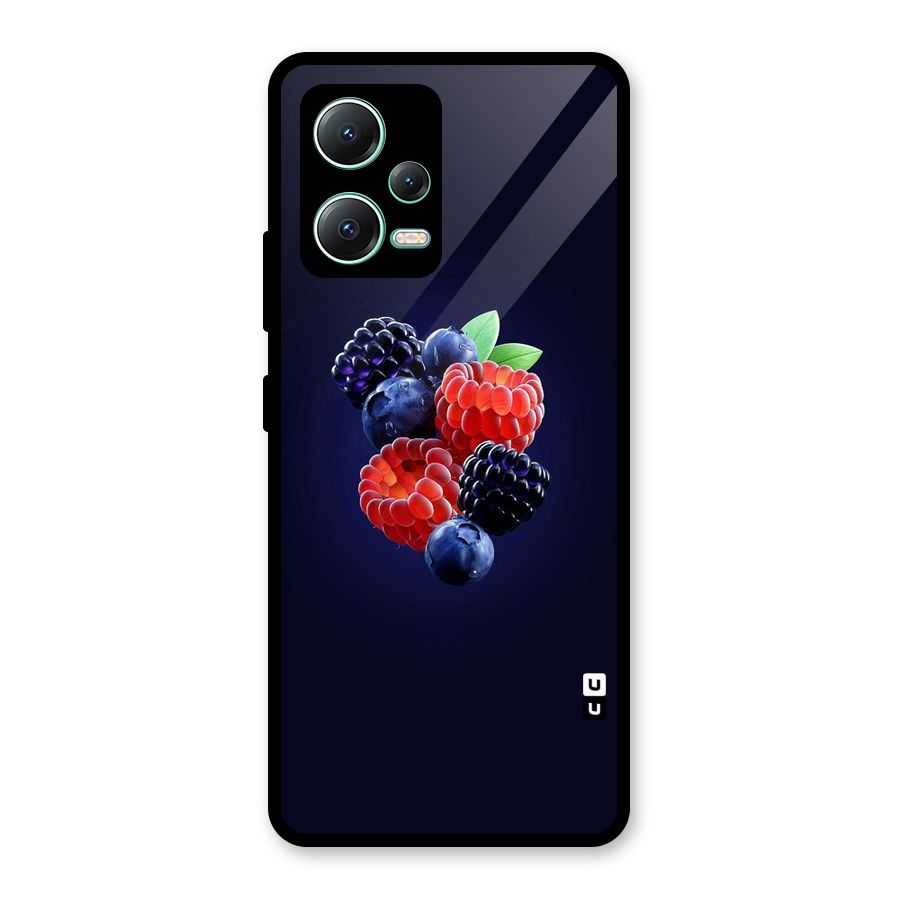 Berry Blast Glass Back Case for Redmi Note 12 5G