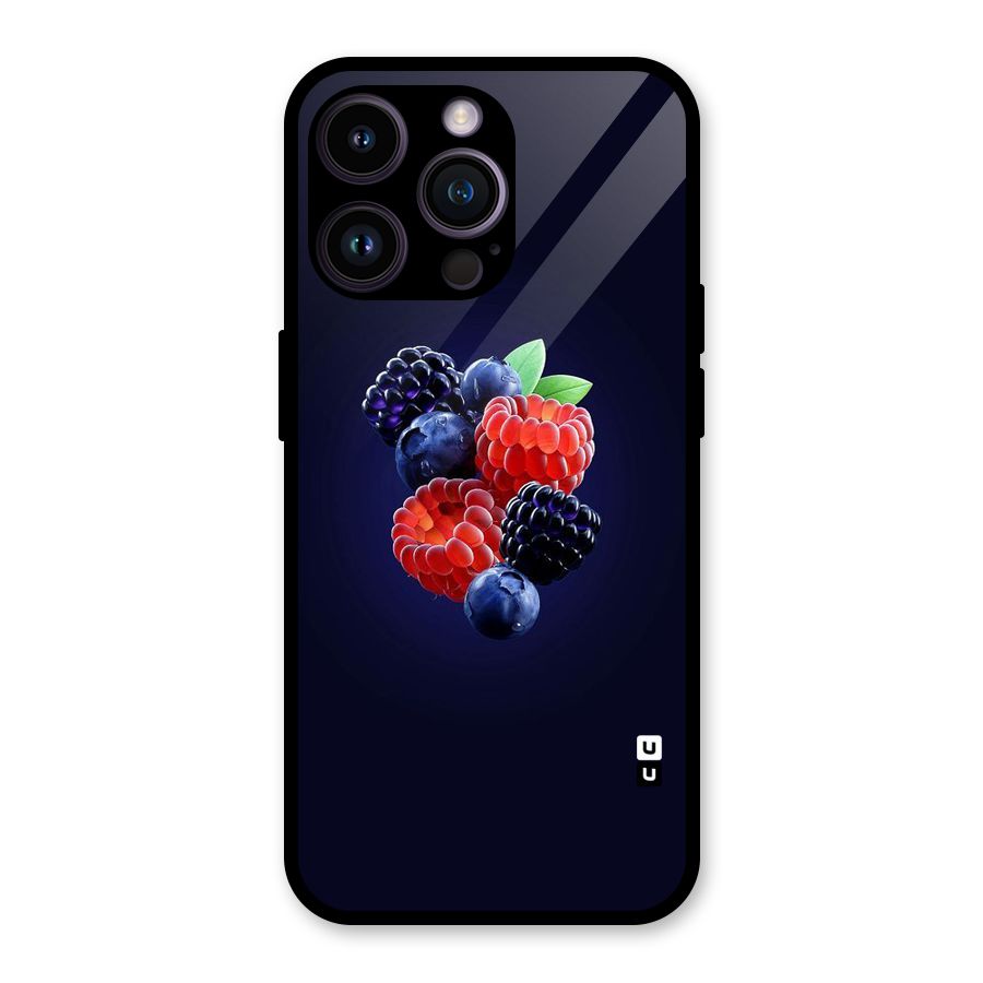 Berry Blast Glass Back Case for iPhone 14 Pro Max