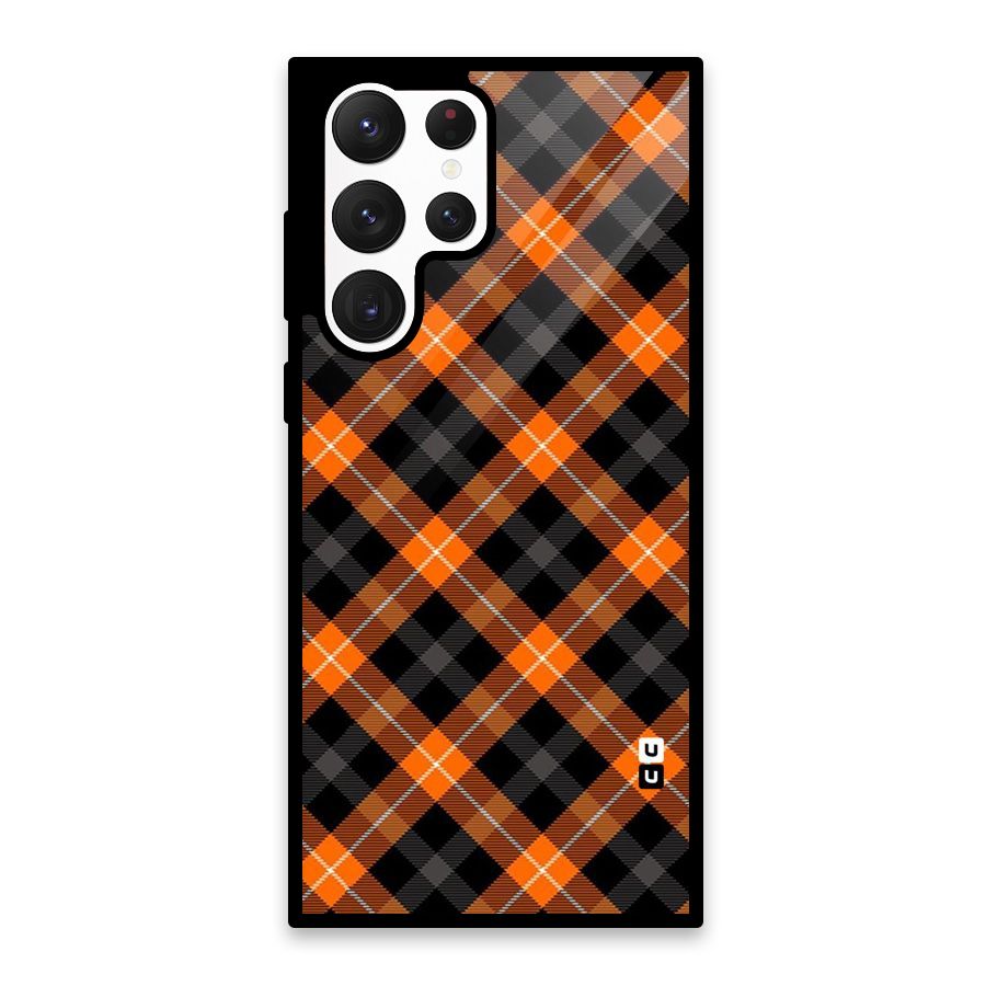 Best Textile Pattern Glass Back Case for Galaxy S22 Ultra 5G