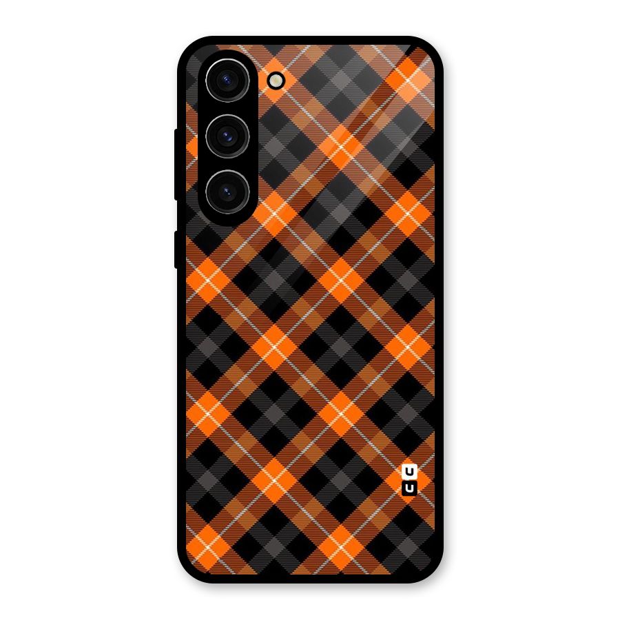 Best Textile Pattern Glass Back Case for Galaxy S23 Plus