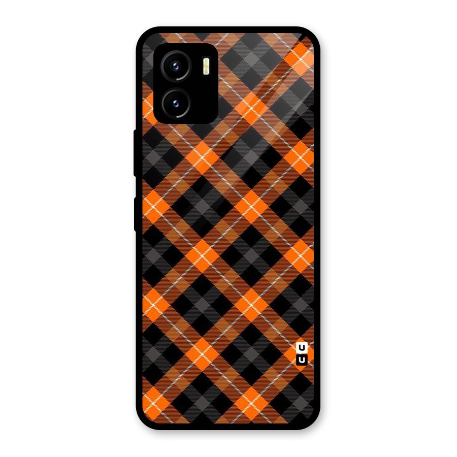 Best Textile Pattern Glass Back Case for Vivo Y15s