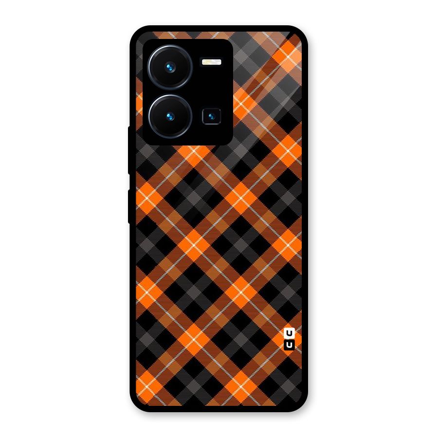 Best Textile Pattern Glass Back Case for Vivo Y35