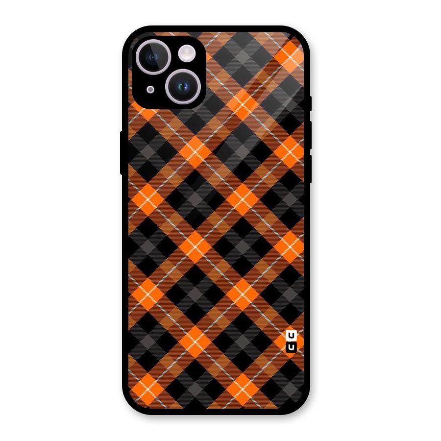 Best Textile Pattern Glass Back Case for iPhone 14 Plus