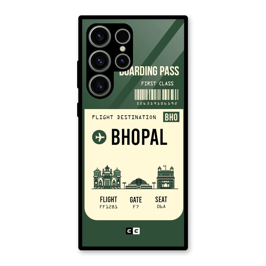 Bhopal Boarding Pass Glass Back Case for Galaxy S23 Ultra