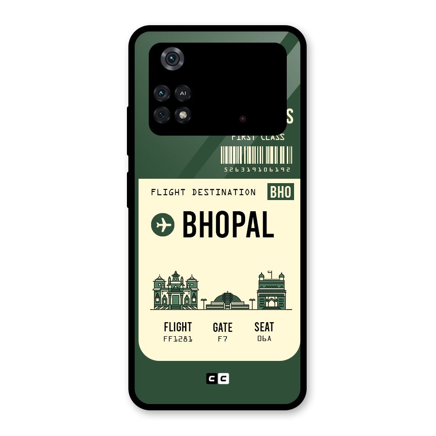 Bhopal Boarding Pass Glass Back Case for Poco M4 Pro 4G