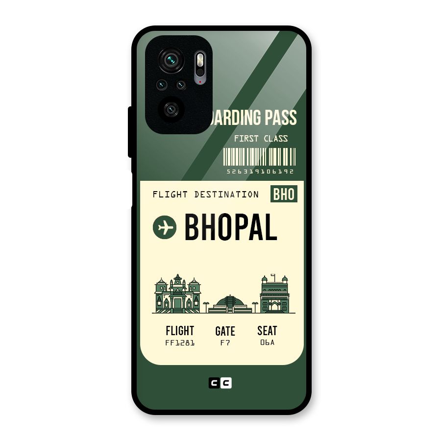 Bhopal Boarding Pass Glass Back Case for Redmi Note 10S
