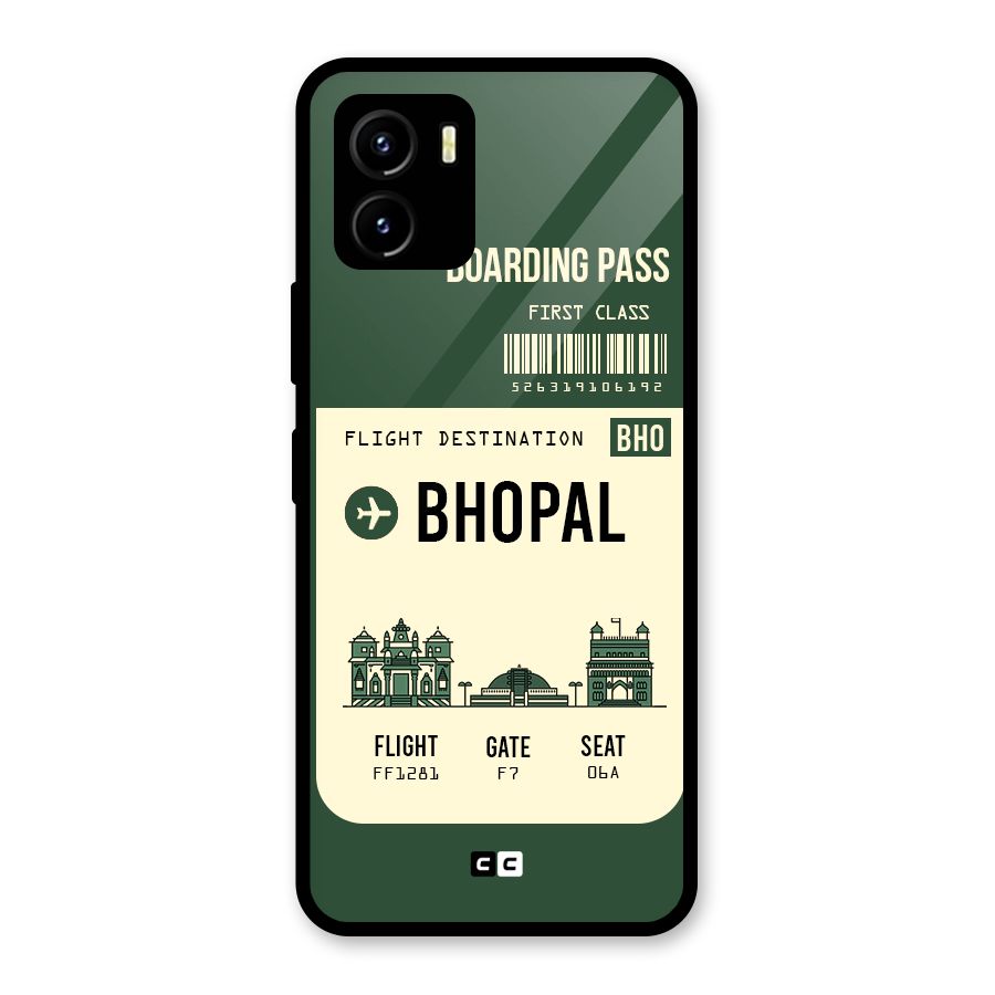 Bhopal Boarding Pass Glass Back Case for Vivo Y15s