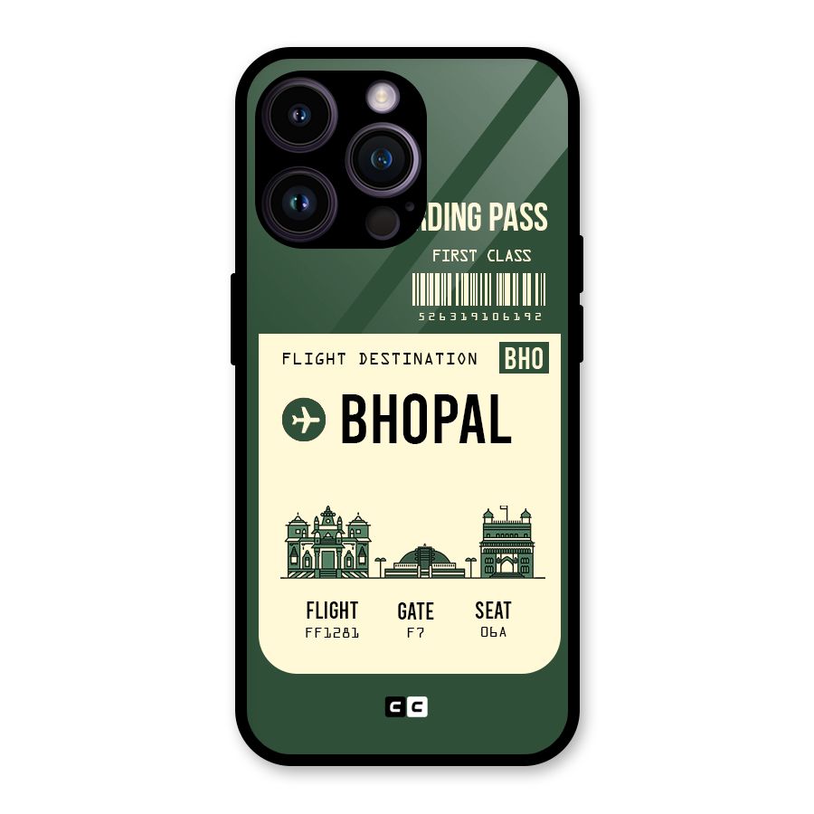 Bhopal Boarding Pass Glass Back Case for iPhone 14 Pro Max