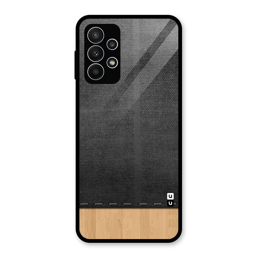 Bicolor Wood Texture Glass Back Case for Galaxy A23