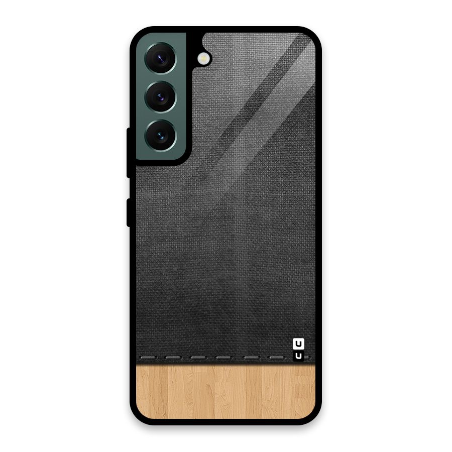 Bicolor Wood Texture Glass Back Case for Galaxy S22 5G