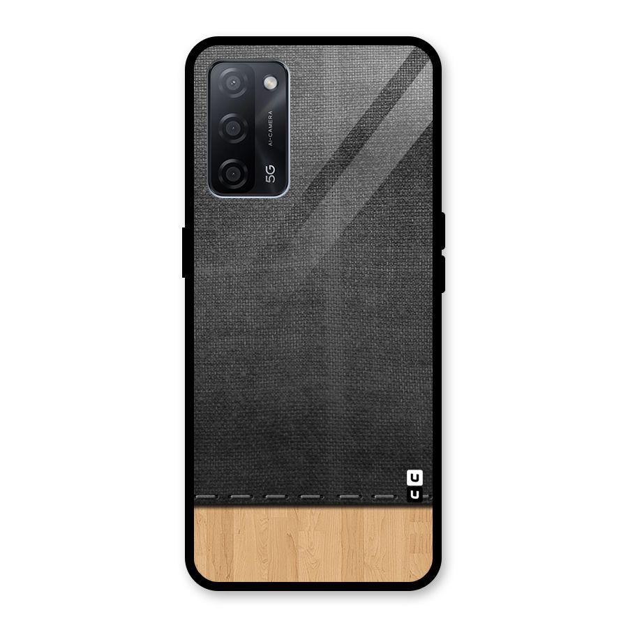Bicolor Wood Texture Glass Back Case for Oppo A53s 5G