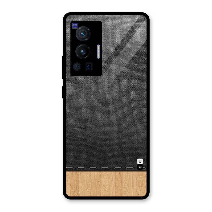 Bicolor Wood Texture Glass Back Case for Vivo X70 Pro