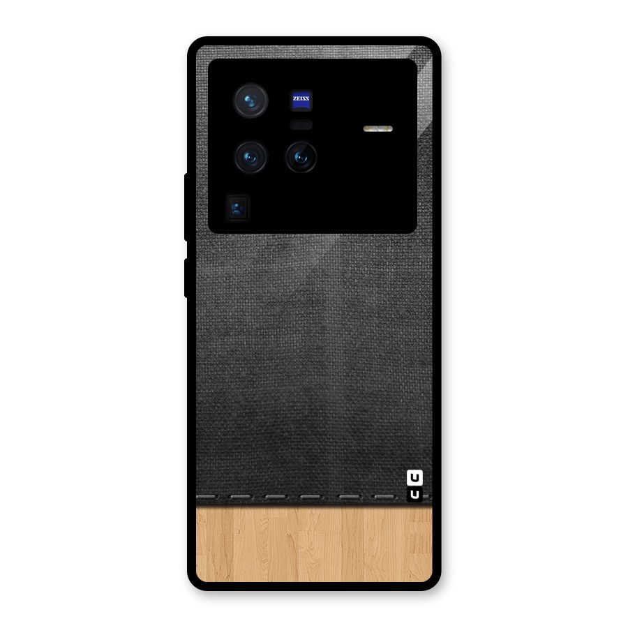 Bicolor Wood Texture Glass Back Case for Vivo X80 Pro