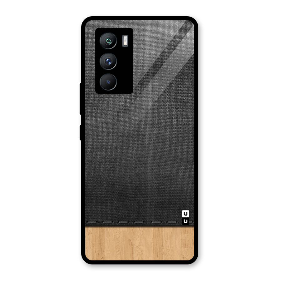 Bicolor Wood Texture Glass Back Case for Vivo iQOO 9 SE