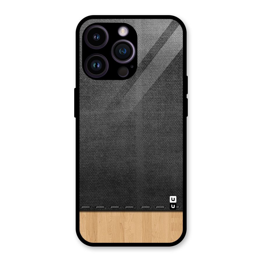 Bicolor Wood Texture Glass Back Case for iPhone 14 Pro Max