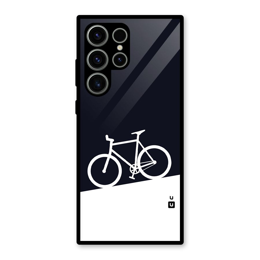 Bicycle Minimal Art Glass Back Case for Galaxy S23 Ultra