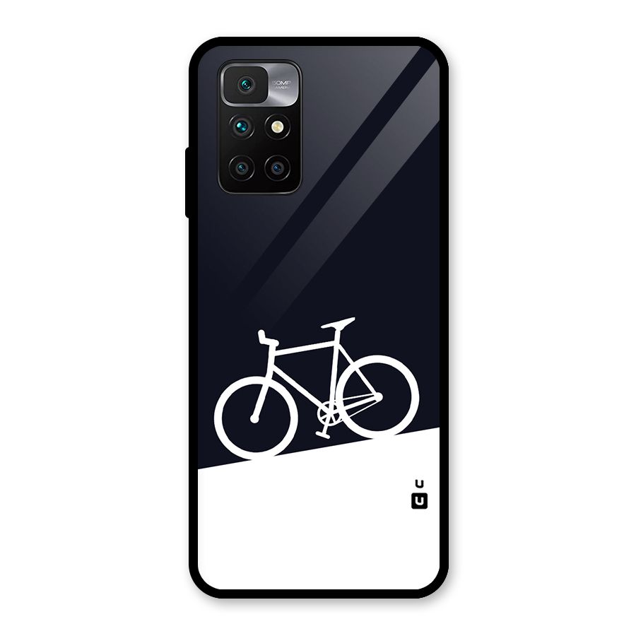 Bicycle Minimal Art Glass Back Case for Redmi 10 Prime