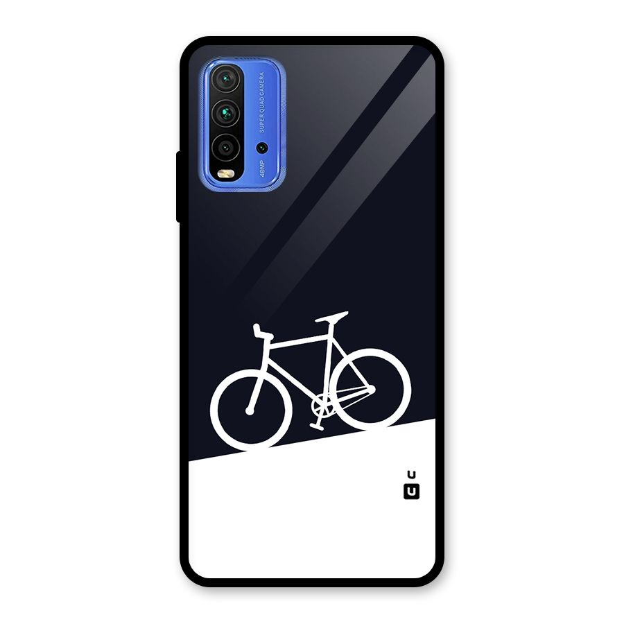 Bicycle Minimal Art Glass Back Case for Redmi 9 Power
