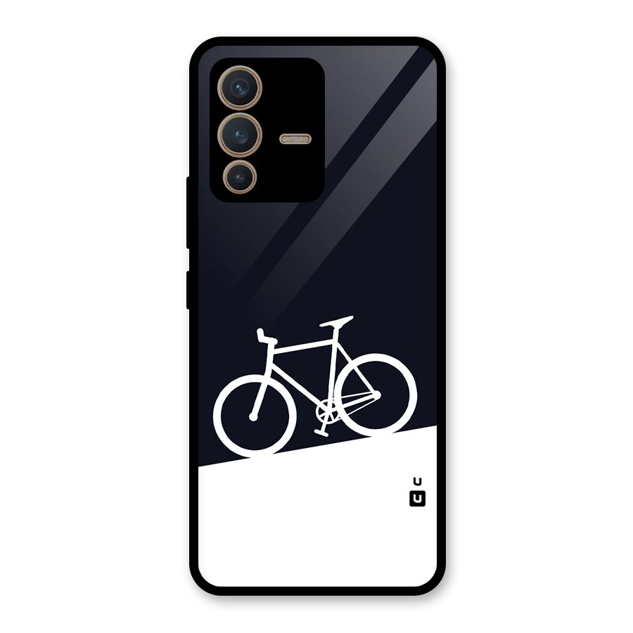 Bicycle Minimal Art Glass Back Case for Vivo V23 5G
