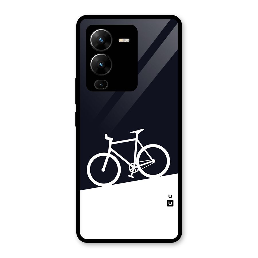 Bicycle Minimal Art Glass Back Case for Vivo V25 Pro