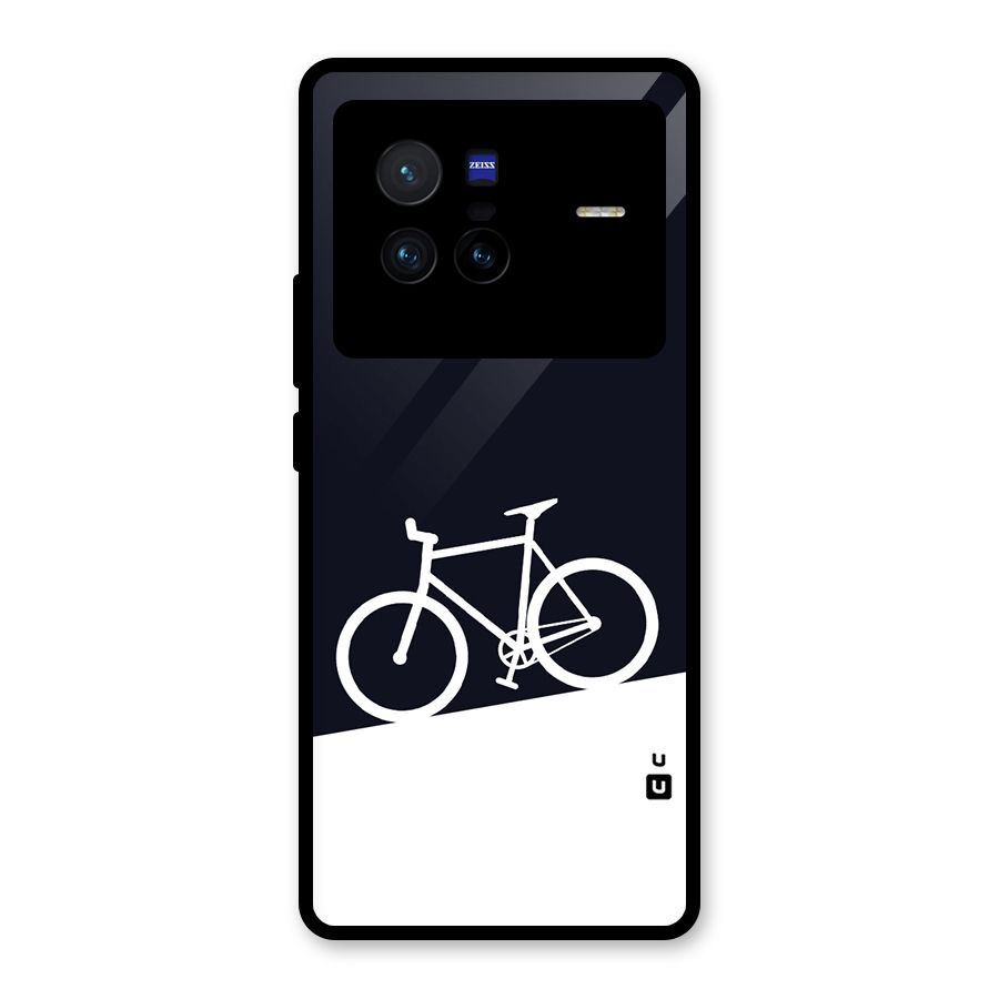 Bicycle Minimal Art Glass Back Case for Vivo X80