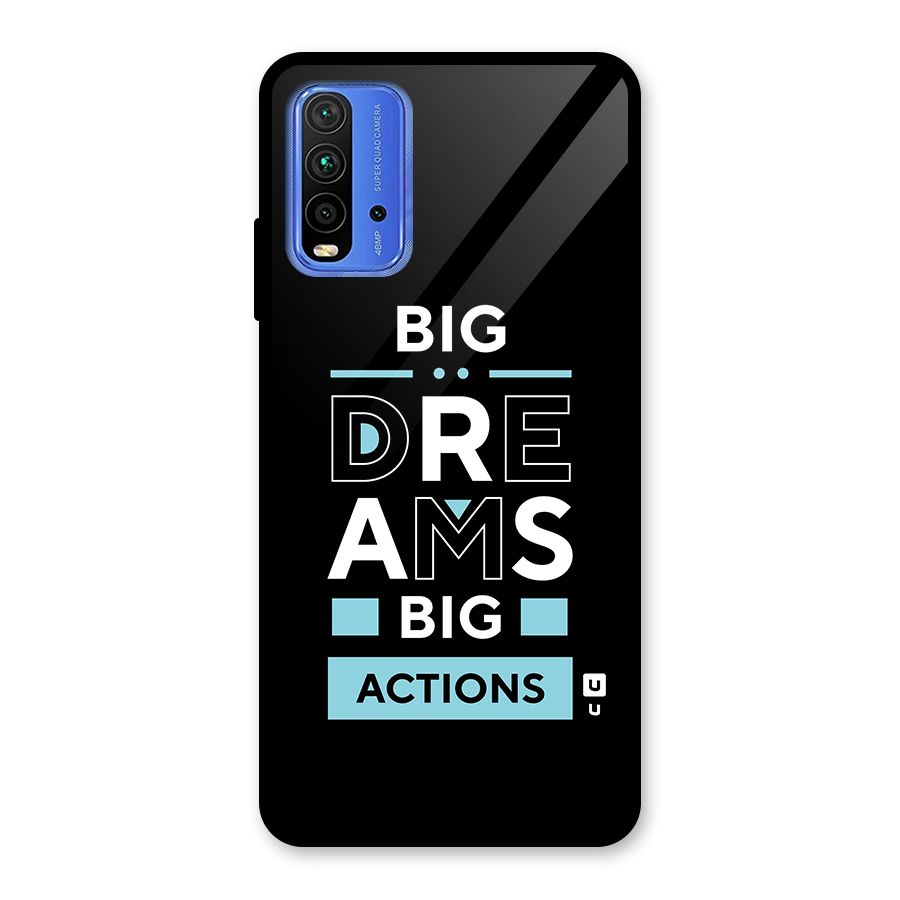 Big Dreams Big Actions Glass Back Case for Redmi 9 Power