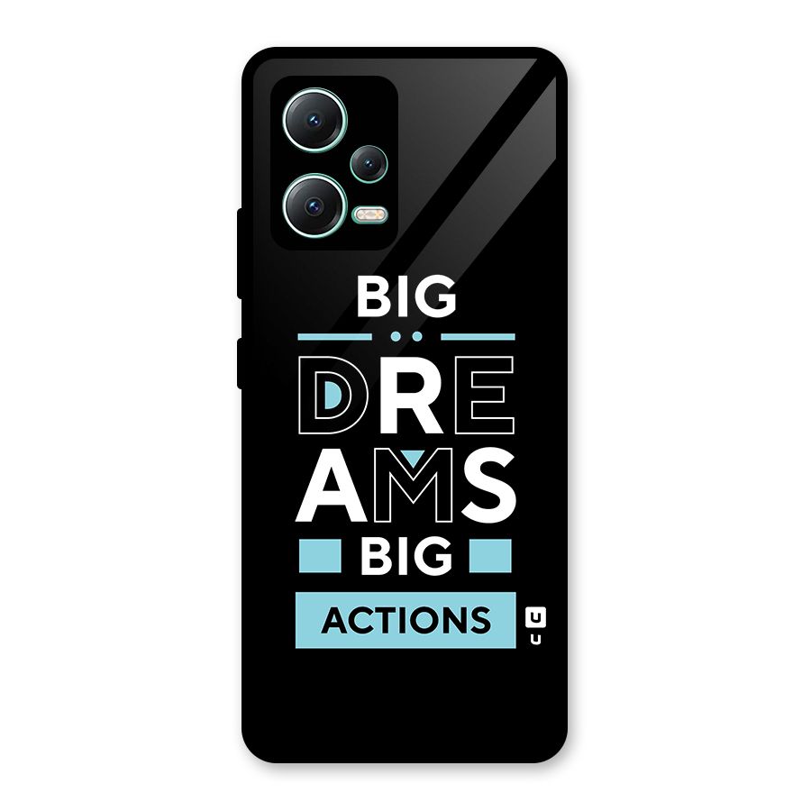 Big Dreams Big Actions Glass Back Case for Redmi Note 12 5G