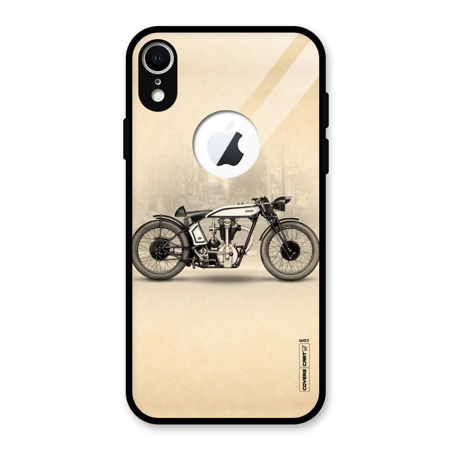 Bike Ride Glass Back Case for iPhone XR Logo Cut