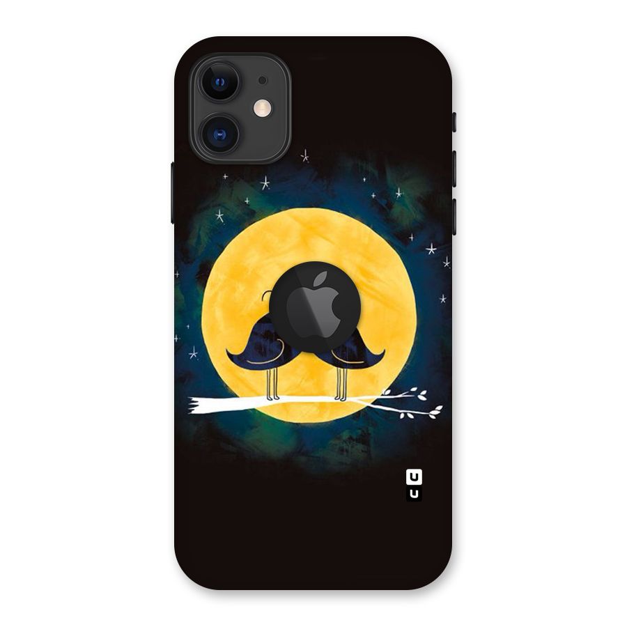 Bird Moustache Back Case for iPhone 11 Logo Cut