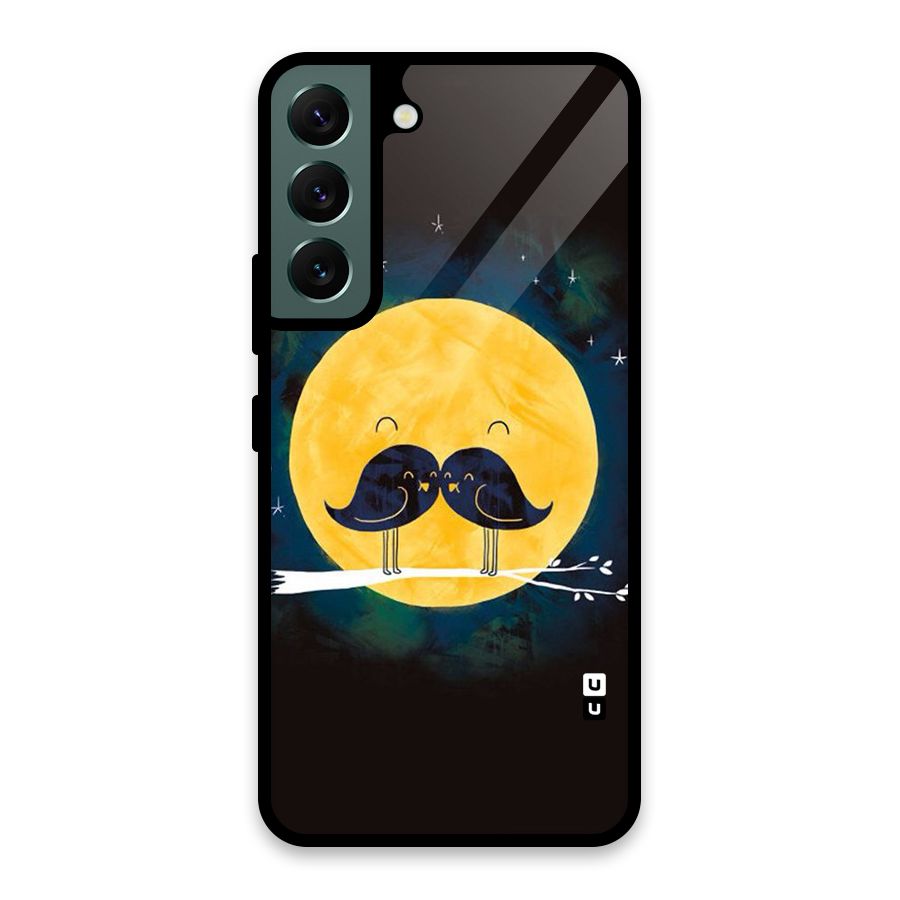 Bird Moustache Glass Back Case for Galaxy S22 5G