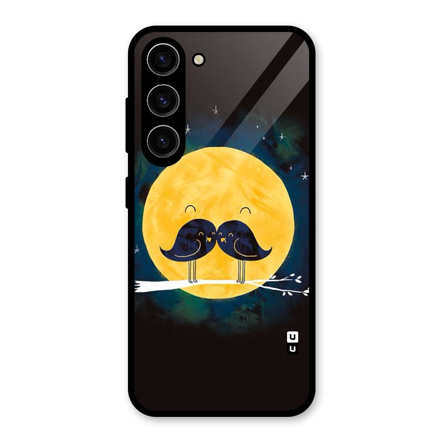 Bird Moustache Glass Back Case for Galaxy S23