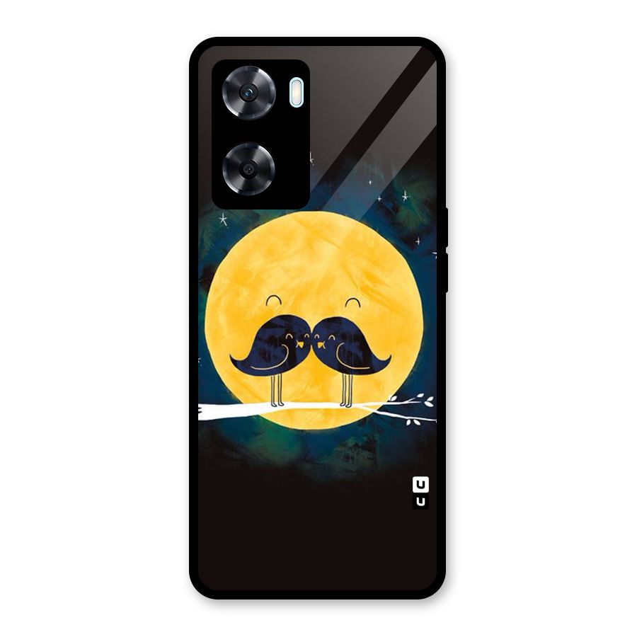 Bird Moustache Glass Back Case for Oppo A77
