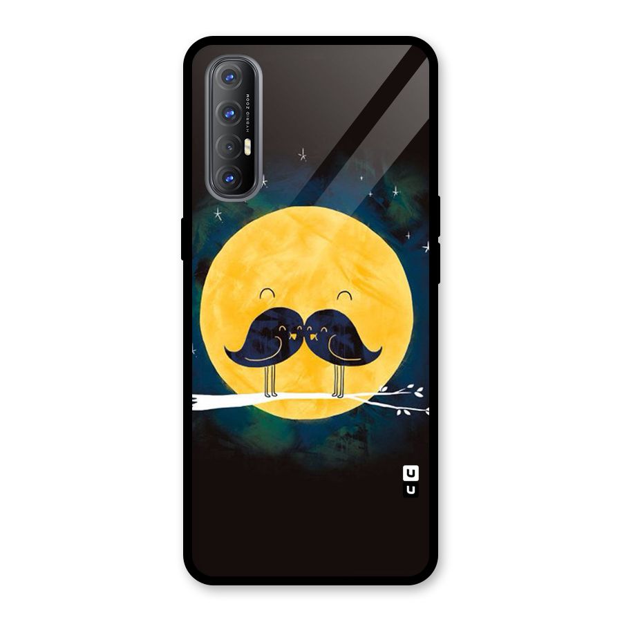 Bird Moustache Glass Back Case for Oppo Reno3 Pro