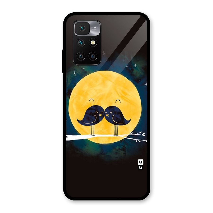 Bird Moustache Glass Back Case for Redmi 10 Prime